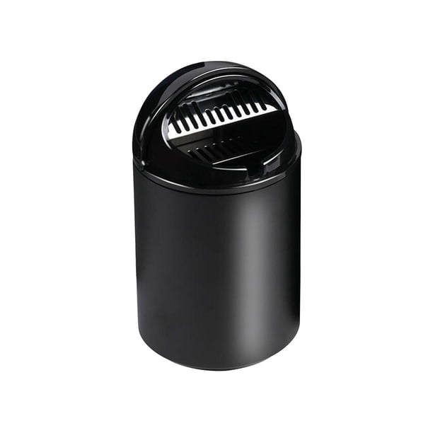 Cenicero del coche,Indicador de luz LED con olor a tapa de cenicero de coche,Cenicero portátil Mini coche basura cenicero automático,Cenicero con tapa para cenicero,cenicero Negro
