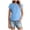 Z878 Blue, variant on Landzoo Women'S Tops Solid Color Short Sleeve Crew Neck Shirt Summer Comfortable Women T Shirt Size L Blue