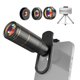 thumbnail image 1 of Kit de Lente de Teléfono 4-en-1 Lente de Cámara de Teléfono externo Conjunto Con Lente de TeleobJetivo 22x y Lente de de 205 y Lente de Gran Angular 4K 0.67x y 25X, 1 of 7