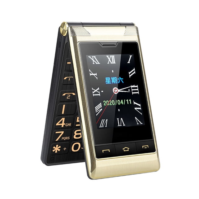 Teléfono con tapa G10 C, pantalla Dual dorada, botón grande, gran volumen, con funda protectora, teléfono con tapa para personas mayores, para regalo, enchufe europeo, polaco