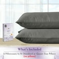 thumbnail image 4 of California Design Den 1000 Thread Count Queen Pillow Cases, 100% Cotton Sateen Weave, Soft Refined Set of 2 Standard Pillow Cases Fit Standard or Queen Size Pillows, Gray, 4 of 8
