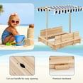 thumbnail image 3 of GVN Kids Wooden Sandbox with Canopy and Bench Seats, Backyard Sandbox, Kid's Outdoor Furniture, Honey, Gift for Ages 2-8, 3 of 10