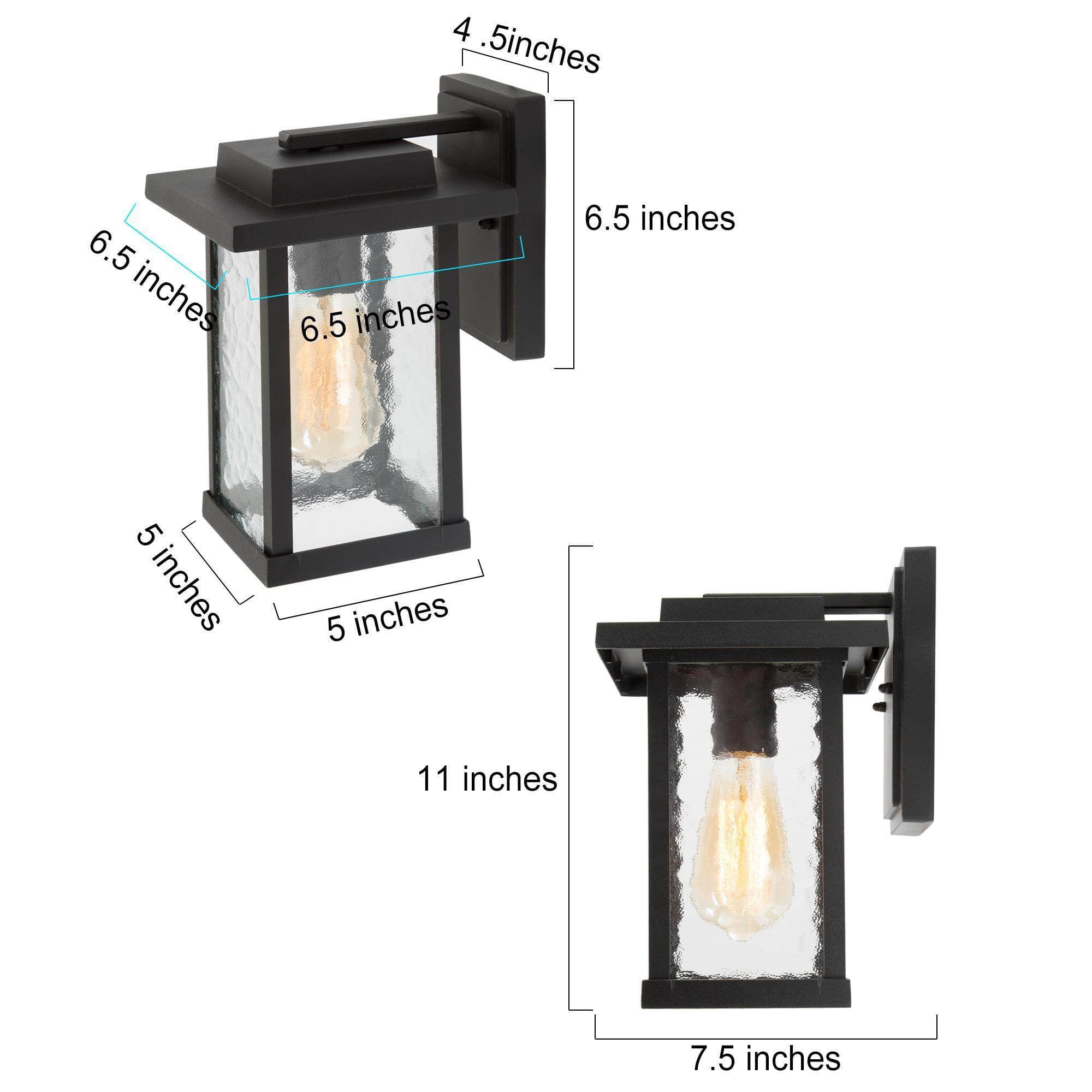 LNC 1-Light Modern Farmhouse Outdoor Wall Light, Matte Black Finish