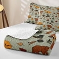 thumbnail image 4 of Erosebridal Happy Camping Adventure Twin Quilt Set,Rustic Cabin Jungle Bear Twin Coverlet Set For Kids,2 Pieces, 4 of 7
