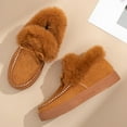 thumbnail image 4 of Tawop Boots for Women Fashionable Casual Winter Fleece-Lined Warm Snow Boots Solid Color Round Toe Thick-Soled Flat Shoes Women Boots, 4 of 7