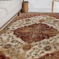 thumbnail image 7 of Superior Abena Traditional Medallion Indoor Area Rug, 5' x 8', Cream/ Rust, 7 of 7