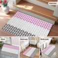 thumbnail image 6 of Area Rug 2x3ft Herringbone Pattern Carpets Indoor Floor Area Mat Doormat Entrance Mat Rugs for Entry Living Room Dining Room Kitchen Bedroom, Vintage Pink Ombre Grey Sofa Throw Carpet, 6 of 9