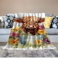 thumbnail image 2 of EastSmooth Highland Cow Blanket for Kids - Soft, Fuzzy & Cozy - 40"x50" Crib Size Throw Blanket for Couch, Office - White Cute Warm Blankets Gifts, 2 of 6