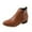 Brown, variant on Busydd Womens Boots Fashion Solid Color Fall Boots Womens Booties and Ankle Boots Slip-on Low Heel Ankle Boots Casual Comfortable Side Zipper Booties