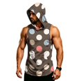 thumbnail image 6 of Graphic Camo Sleeveless Hooded Tank Top for Men, Muscle Fit Pullover Gym Vest - Quick-Dry Athletic Shirt with Pocket for Bodybuilding & Summer Training Light Gray XL, 6 of 7