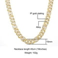 thumbnail image 2 of FEEL STYLE Male Zircon Gold Plated Figaro Chain Necklace for Men Teen 15MM 24", 2 of 5