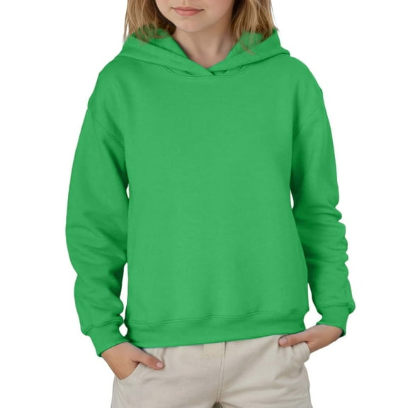 Fgnfyis Girls Long Sleeve Solid Color Hoodie Blanket Pullover Top Cozy Oversized Hoodie for Kids and Tweens Casual Comfort Green 7-8 Years