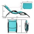 thumbnail image 2 of Patio Folding Chair Outdoor Lounger Beach Pool Sunbed Garden Porch Yard Chaise Steel Mesh Fabric with Pillow, Blue, 2 of 9