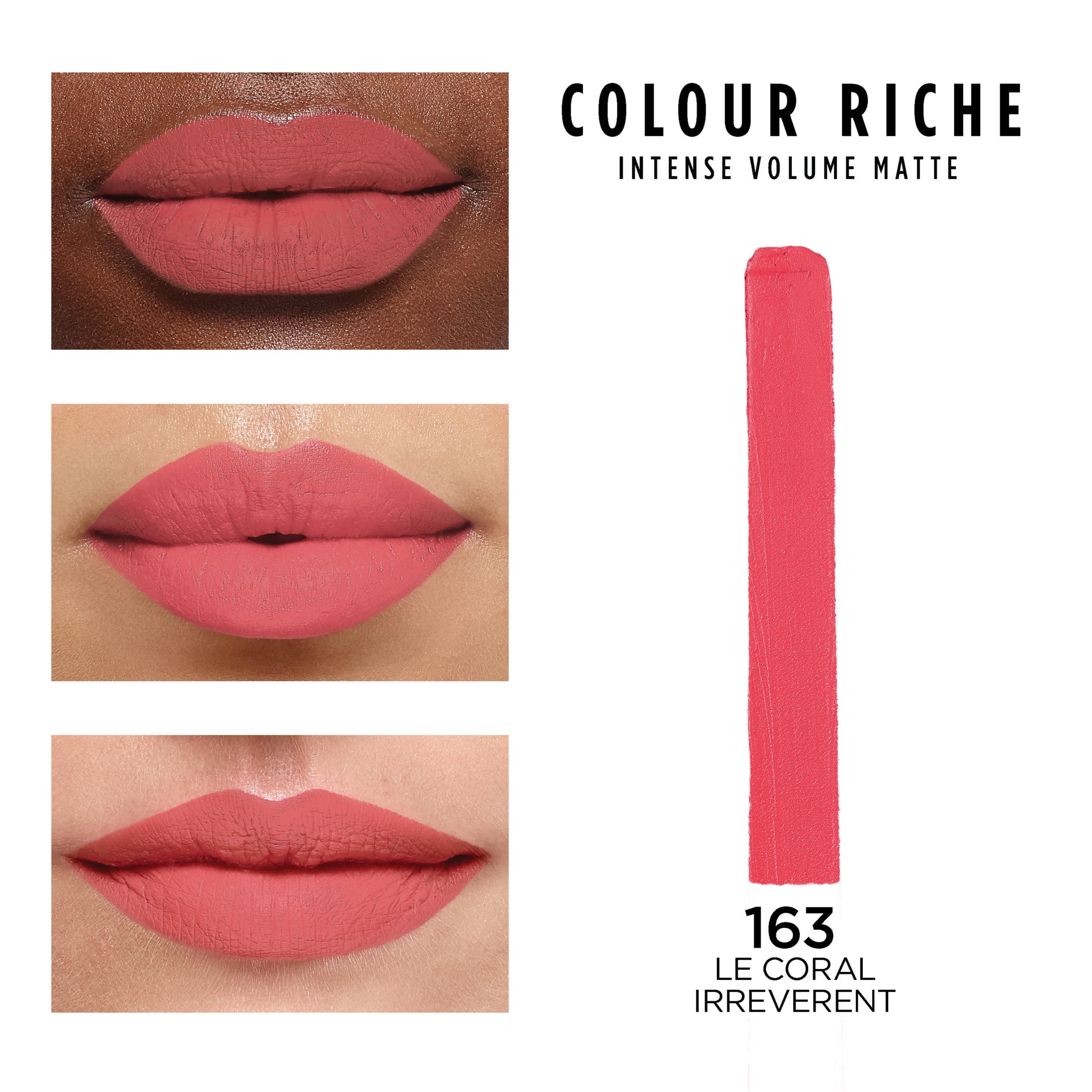 L'Oreal Paris Colour Riche Intense Volume Matte Lipstick, Le Coral Irreverent, 0.06 oz