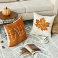 thumbnail image 5 of Sm:)e Fall Throw Pillow Covers 18 x 18 Set of 4 Maple Leaf Hello Pumpkin Blue, 5 of 7