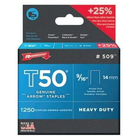 0.562 in. T50 Genuine Heavy Duty Staples - Pack of 1250
