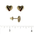 thumbnail image 2 of 18k Solid Yellow Gold polish and satin  Heart Covered Screwback Earrings, 2 of 3