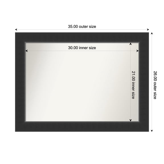 Amanti Art Custom Wall and Bathroom Mirror (26 x 35 in.), Corvino Black Frame