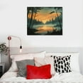thumbnail image 5 of BCIIG Sunset Lake Forest Canvas Wall Art Home Office Decor 16x12in, 5 of 6