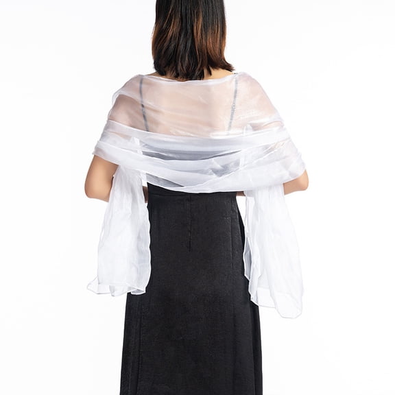 Namzi Shawls Wraps for Evening Dresses Sheer Soft Bridesmaid Wedding Formal Party-White