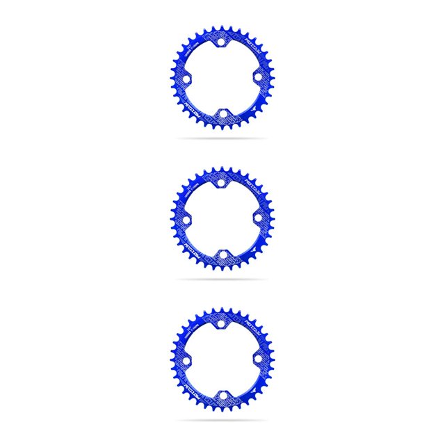 Thinsony Ensemble de Chaîne de Vélo Rond Vélo de Montagne Roue de Chaîne DIY Anti-Chute Léger Accessoire Disque Plaque Unique Bleu 34T 3Ensemble