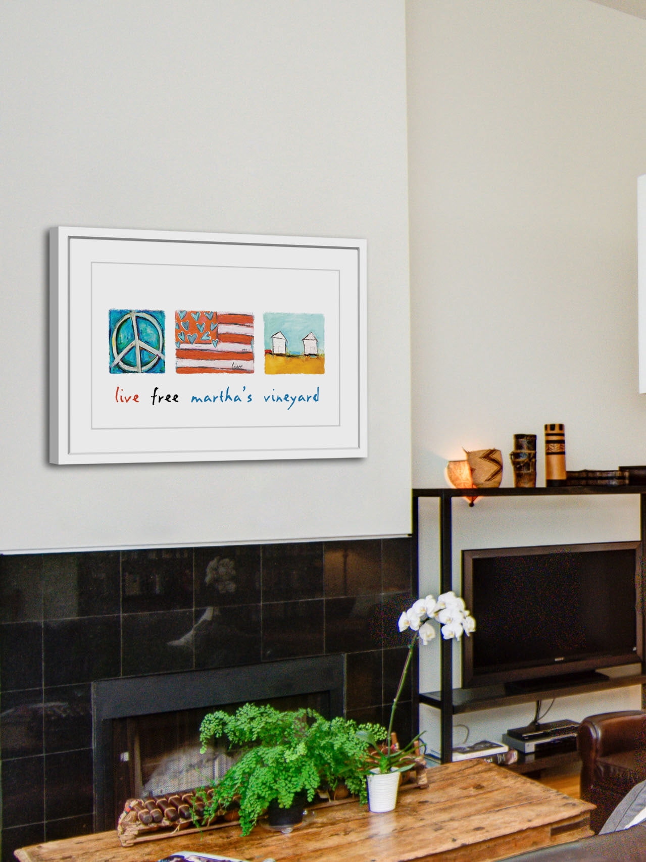 Marmont Hill "Live Free Martha's Vineyard" by Tori Campisi Painting Print in Frame