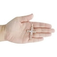 thumbnail image 6 of 10K Yellow Gold Round Diamond Fancy Cuban Link Cross Pendant 2" Charm 1.38 CT., 6 of 6
