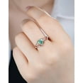 thumbnail image 3 of Heart Shape Moss Agate Floral Engagement Ring: Rose Gold Vine Leaf Wedding Set, Nature Inspired Flower Promise Ring, 24K Gold Plated Silver, 3 of 5