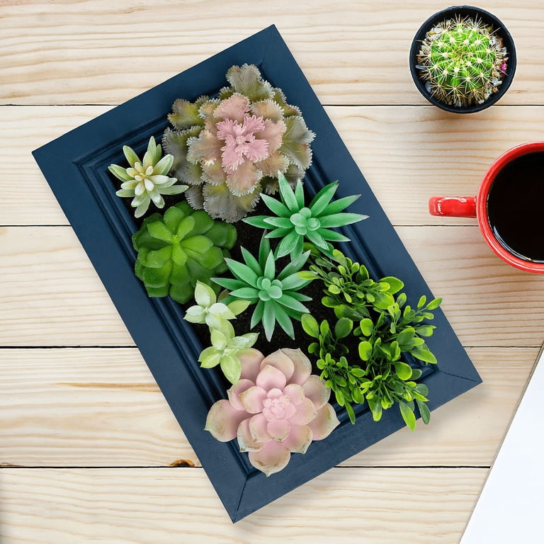 K-cliffs DIY Kit 3D Wall Art Faux Succulent Planter , Wood Frame Plants you can arrange yourself anyway you like. Adults