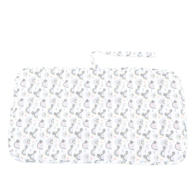 Diaper Changing Pad Waterproof Foldable Portable Nylon Baby Changing Mat for Home Car Outdoor White Rainbows