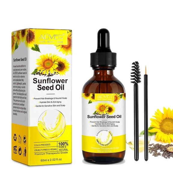 Sunflower Seed Oil for Hair, Scalp, Skin & Face, 2.02 fl oz