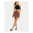 thumbnail image 3 of Free People Women's Skirt Mini Leopard Print Zipper Front   Brown 26, 3 of 4