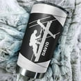 thumbnail image 5 of Personalized Lineman Insulated Tumbler With Lid Stainless Steel Thermal Cup 20oz Travel Mug Coffee Gifts Birthday Fathers Day For Him Lineworkers Dad Men Women Husband, 5 of 6
