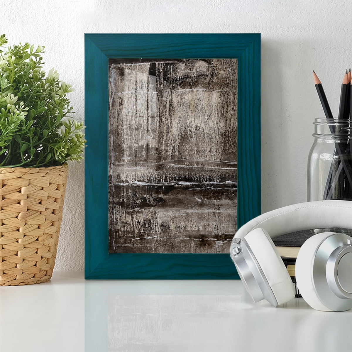 Continuum III -Framed Print w/glass-Ocean Blue
