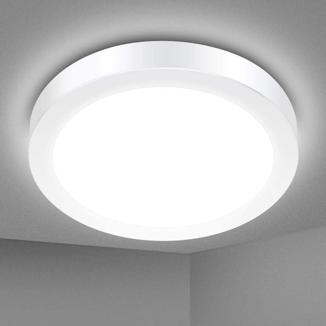 Lámpara de techo LED de 18 W. Lámpara de techo LED moderna, ultrafina, redonda y de color blanco frío, ideal para baño, dormitorio, cocina, salón, balcón y pasillo.