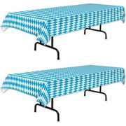 Beistle Oktoberfest Tablecovers, 54 x 108, 2 Pieces Plastic Table Cloth, Rectangular Tablecloth, Bavarian Party Supplies, Bavarian Tablecloth, German Table Decorations, Oktoberfest Decorations