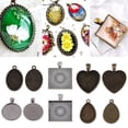 thumbnail image 3 of Yellow Bandeja colgante con bisel para fotos, 60 uds., 5 formas, ajustes de cabujón de cristal, fabricación de joyas, 3 of 5