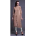 thumbnail image 2 of Bimba Printed Straight Kurtis For Women Button Down Mandarin Indian Tunic Large, 2 of 6