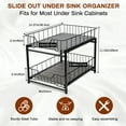 thumbnail image 3 of NUBILY Under Sink Organizer 2 Tier Pull Out,Rustproof Under Cabinet Organizer,Multipurpose Sliding Drawer Shelf Storage for Kitchen Bathroom Cabinet, 3 of 9