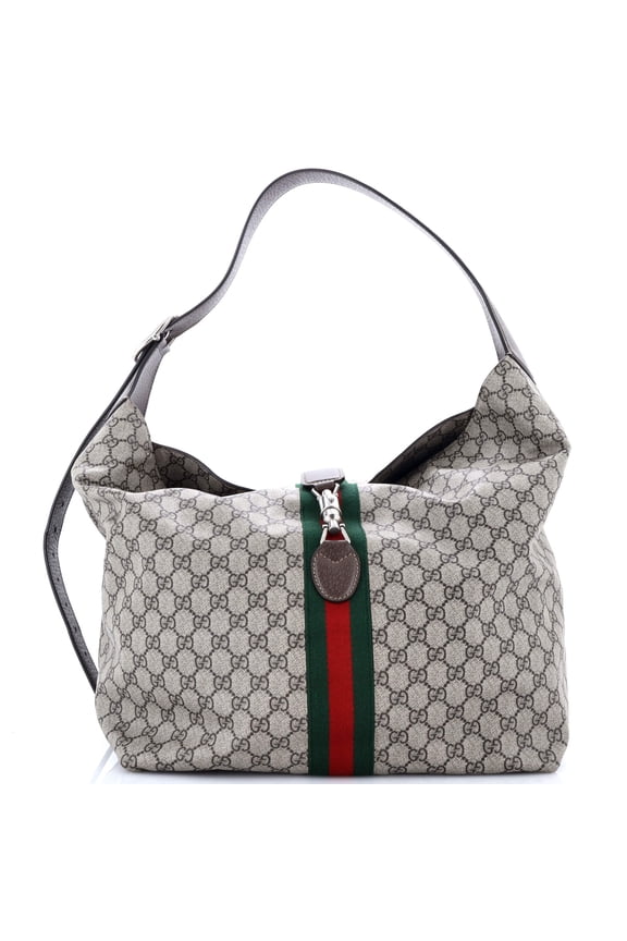 Pre-Owned Jackie 1961 Soft Shoulder Bag GG Coated Canvas Medium By Rebag