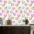thumbnail image 5 of Peel and Stick Wallpaper Canvas Contact Paper Rainbow Pink Multicolor Colorful Hearts Soft Pastel Colors Arches Self Adhesive and Removable 17.7in x 118in, 5 of 8