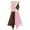 Pink&Brown, variant on iiniim Women Metallic Color Block Dancewear Sleeveless Asymmetrical Hem Dance Dress Pink&Brown XXL