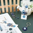 thumbnail image 5 of 1set Keychain with Lampwork Alloy Split Key Rings Platinum Royal Blue 6pcs/set DIY, 5 of 7