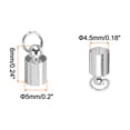 thumbnail image 2 of 5Pcs Cord End Caps 4.5mm Brass for Leather Cord, Tassels, Jewelry Making 6mm Length Silver, 2 of 5