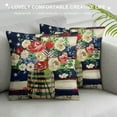 thumbnail image 3 of PHYHOO Patriotic Flower Stripes Throw Pillow Cover, Patriotic Pillows Cushion Case for Sofa Couch, 3 of 5