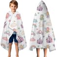 thumbnail image 3 of White Fairy Castle Pattern Hooded Bath Towel，50"x30" for Ages 3 To 12 Kids, Quick Dry Lightweight Soft Microfiber Hood Beach Towel Cover Up for Kids, 3 of 7