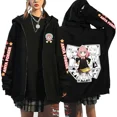 thumbnail image 3 of Sudaderas con capucha con cremallera y estampado para mujer, ropa de calle Harajuku, sudaderas de lana Y2K para mujer, cárdigan de manga larga informal Suelto, 3 of 5