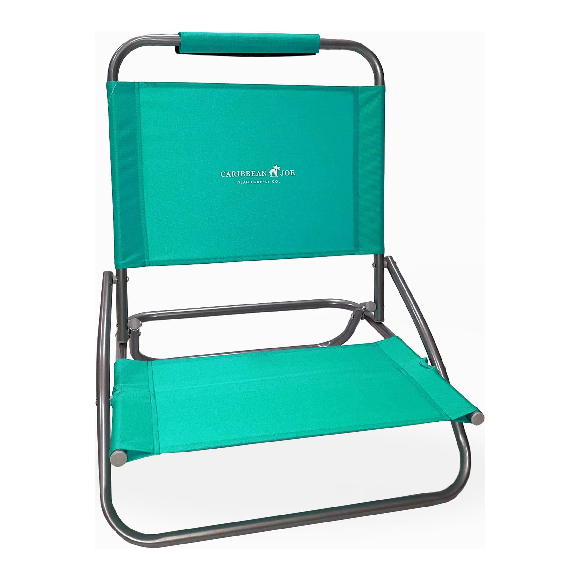 (2 pack) Caribbean Joe One Position Folding Beach Chair, Aqua