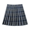 thumbnail image 4 of GPOECD Casual Pleated Skirts for Women Plus Size Versatile A Line Mini with Color Block Design for Daily Work Study Skirts for Women Grey_009,C, 4 of 4
