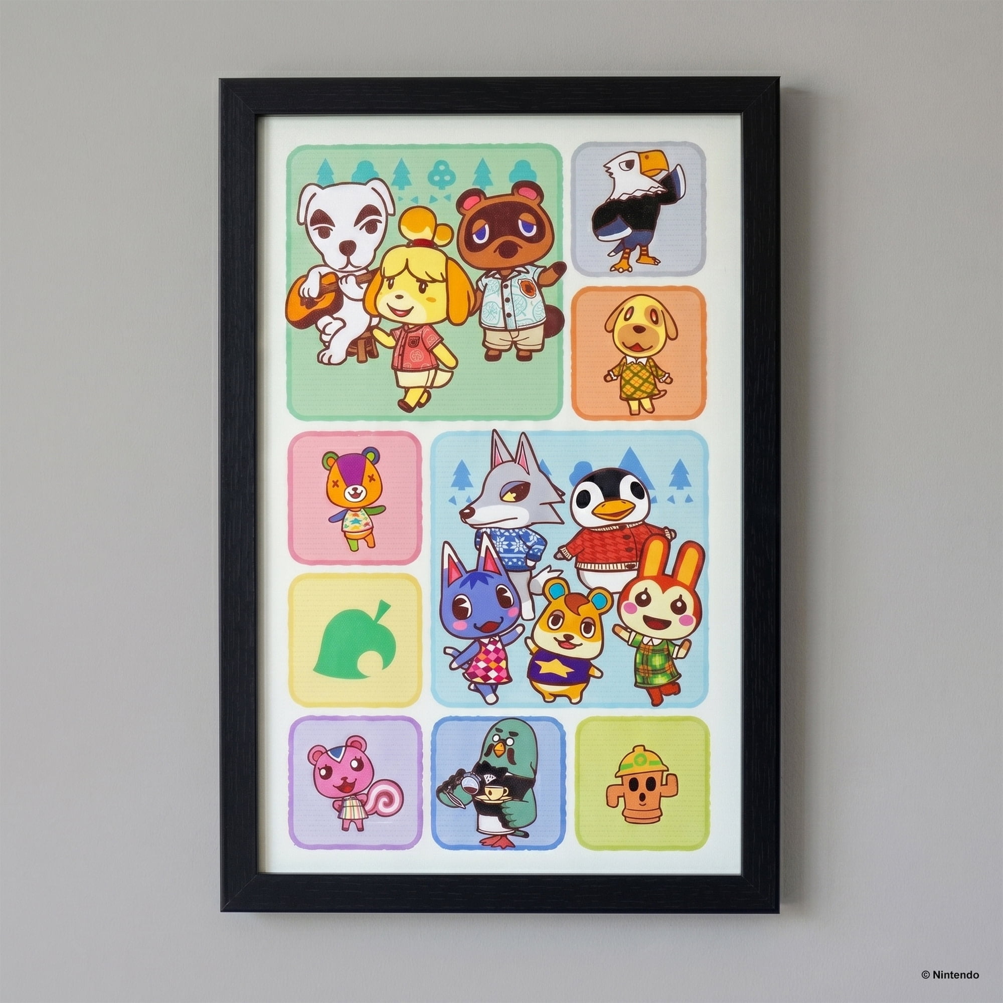 Pyramid America: Animal Crossing: Scene Grid - 11x17 Framed Gel Coated Poster - Video Game Artwork, Licensed Nintendo Wall Decor, Collectible Print